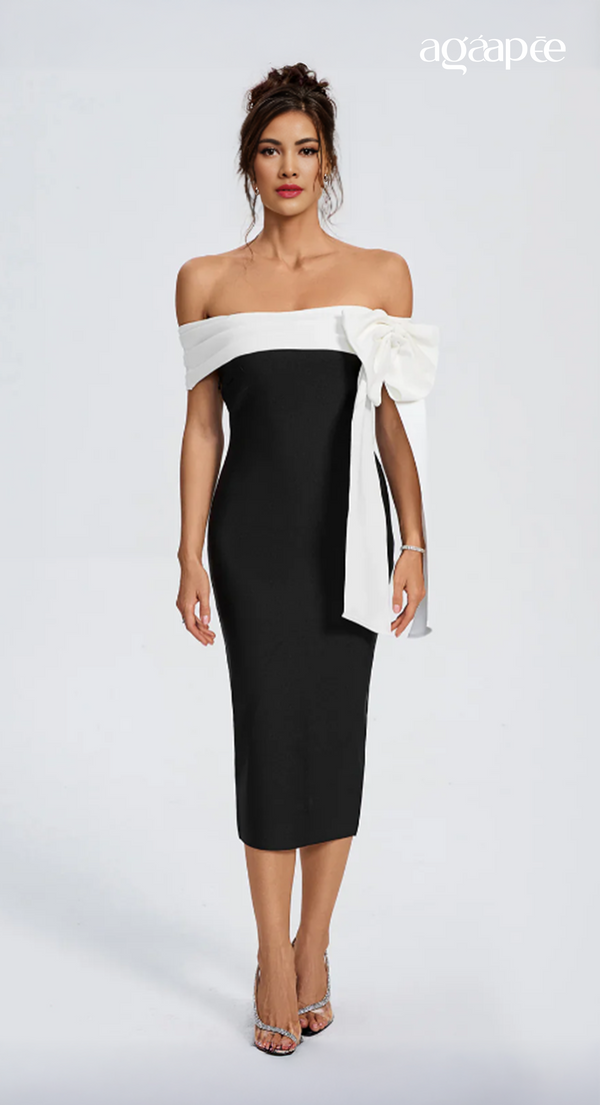 Sorry Not Sorry- Elegant Bow Dress