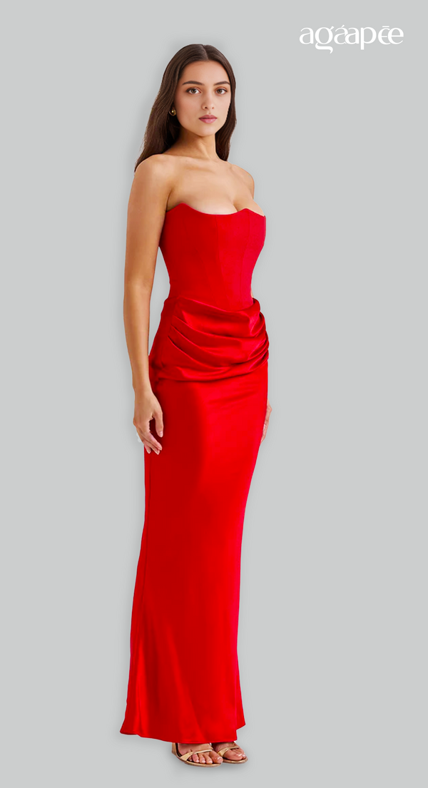 Pretty Woman- Showstopper Red Dress In Satin Silhouette
