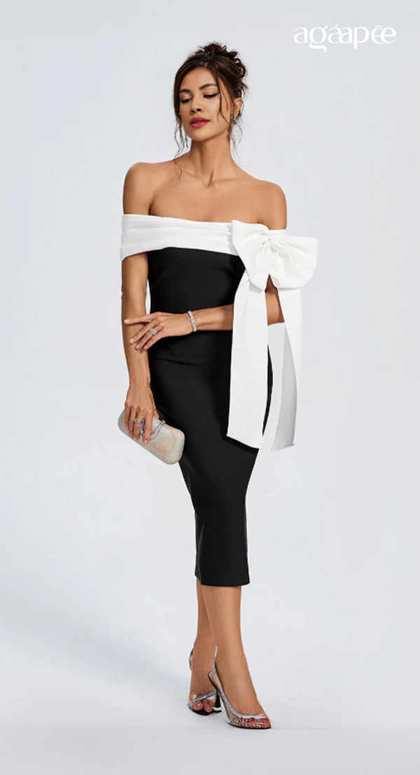 Sorry Not Sorry- Elegant Bow Dress