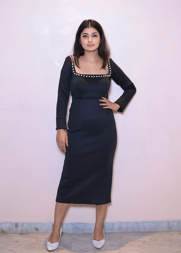 Glam Goddess- Pearl Luxe Bodycon Dress