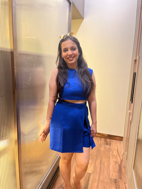 Rising Chic- Luxe 2 piece Co-Ord Set- in Deep Blue