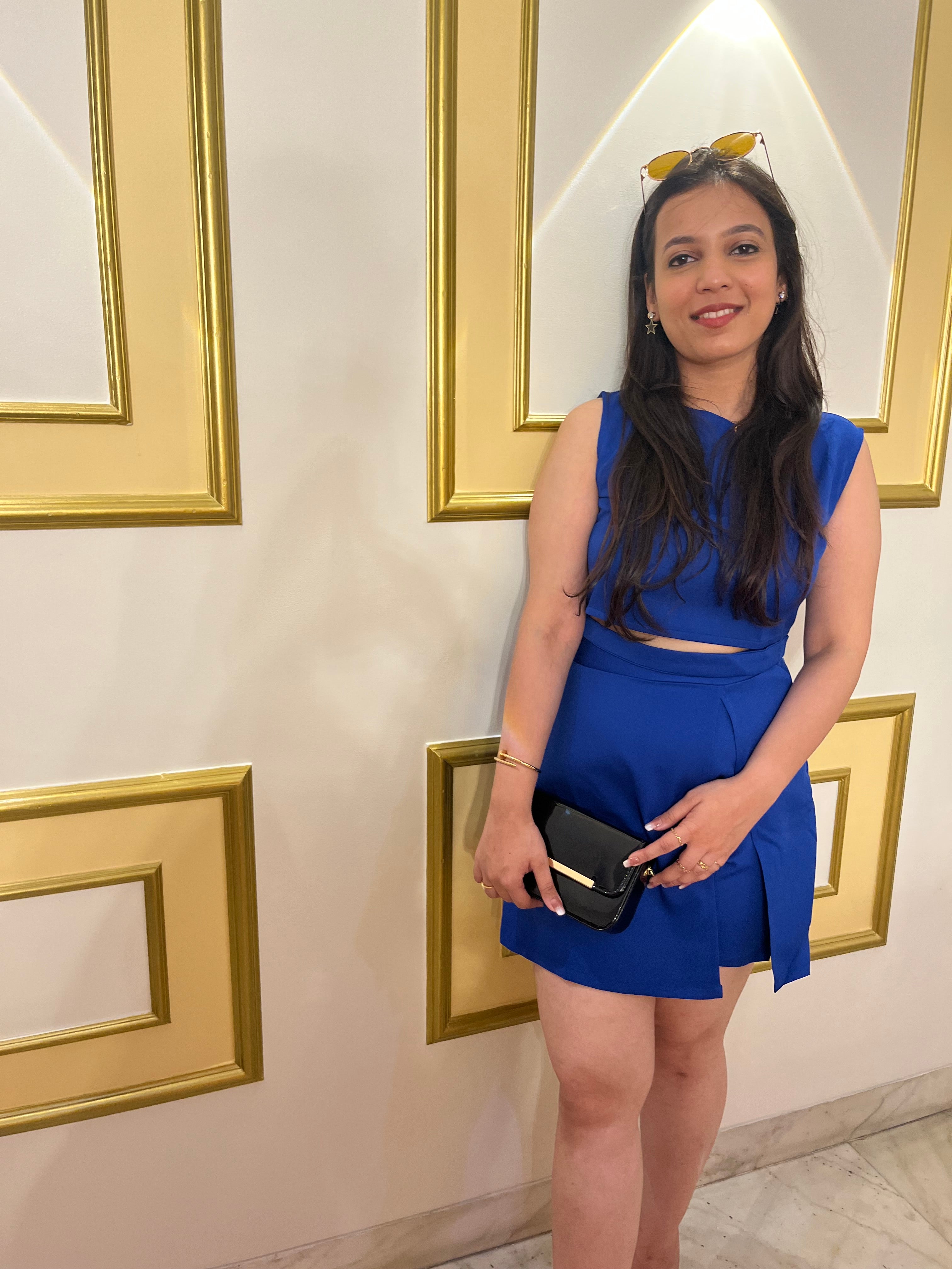 Rising Chic- Luxe 2 piece Co-Ord Set- in Deep Blue