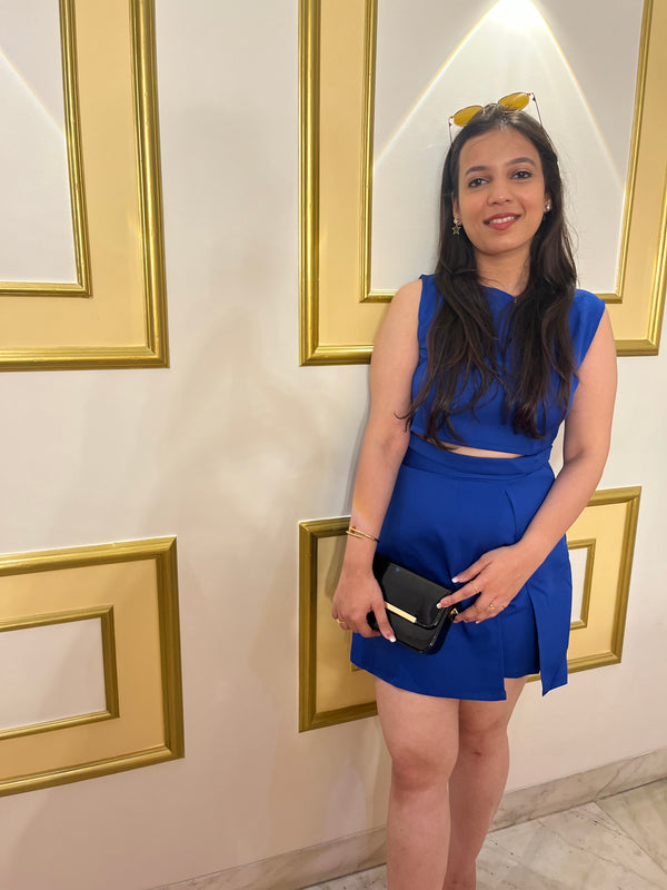 Rising Chic- Luxe 2 piece Co-Ord Set- in Deep Blue