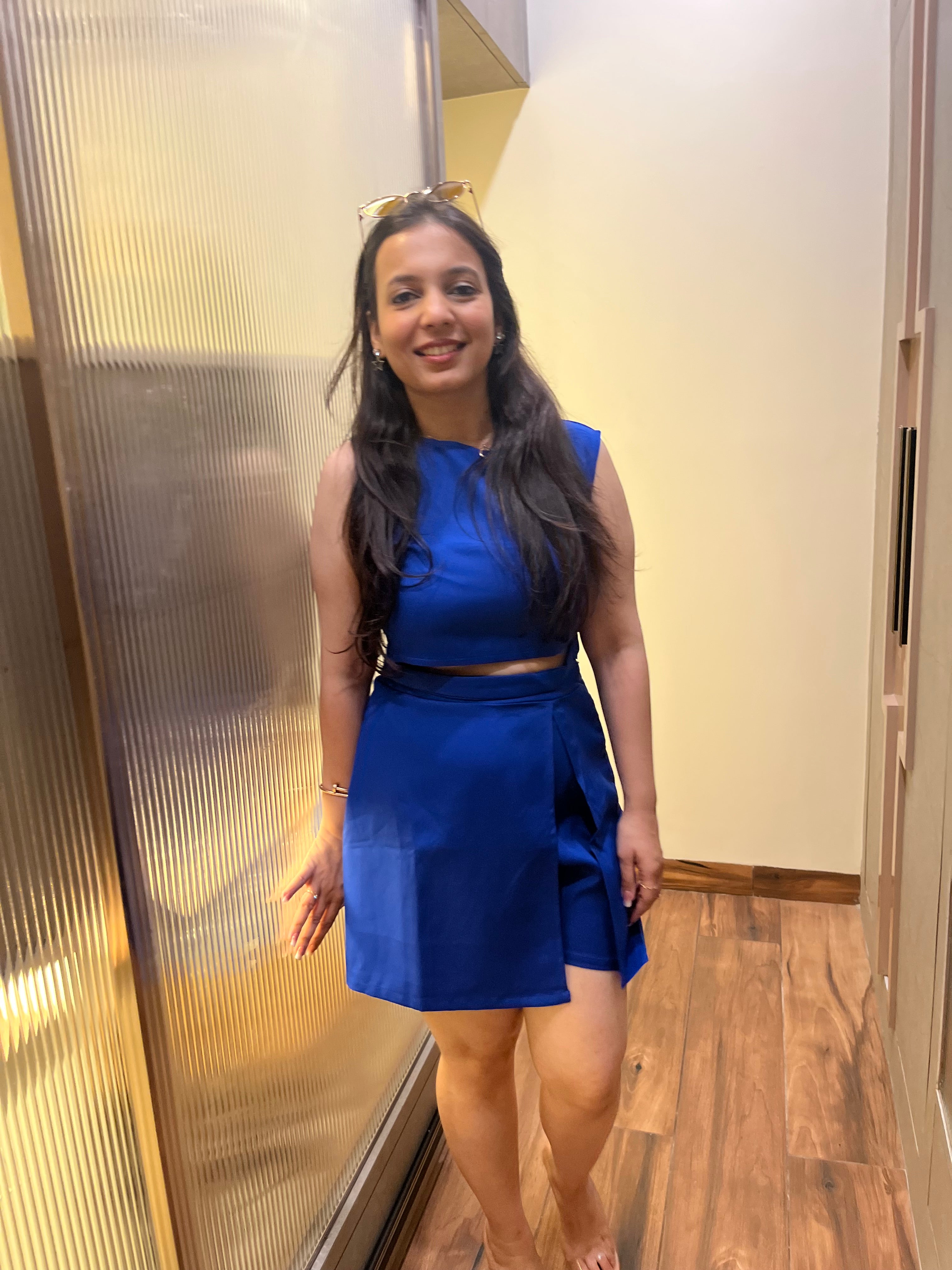 Rising Chic- Luxe 2 piece Co-Ord Set- in Deep Blue