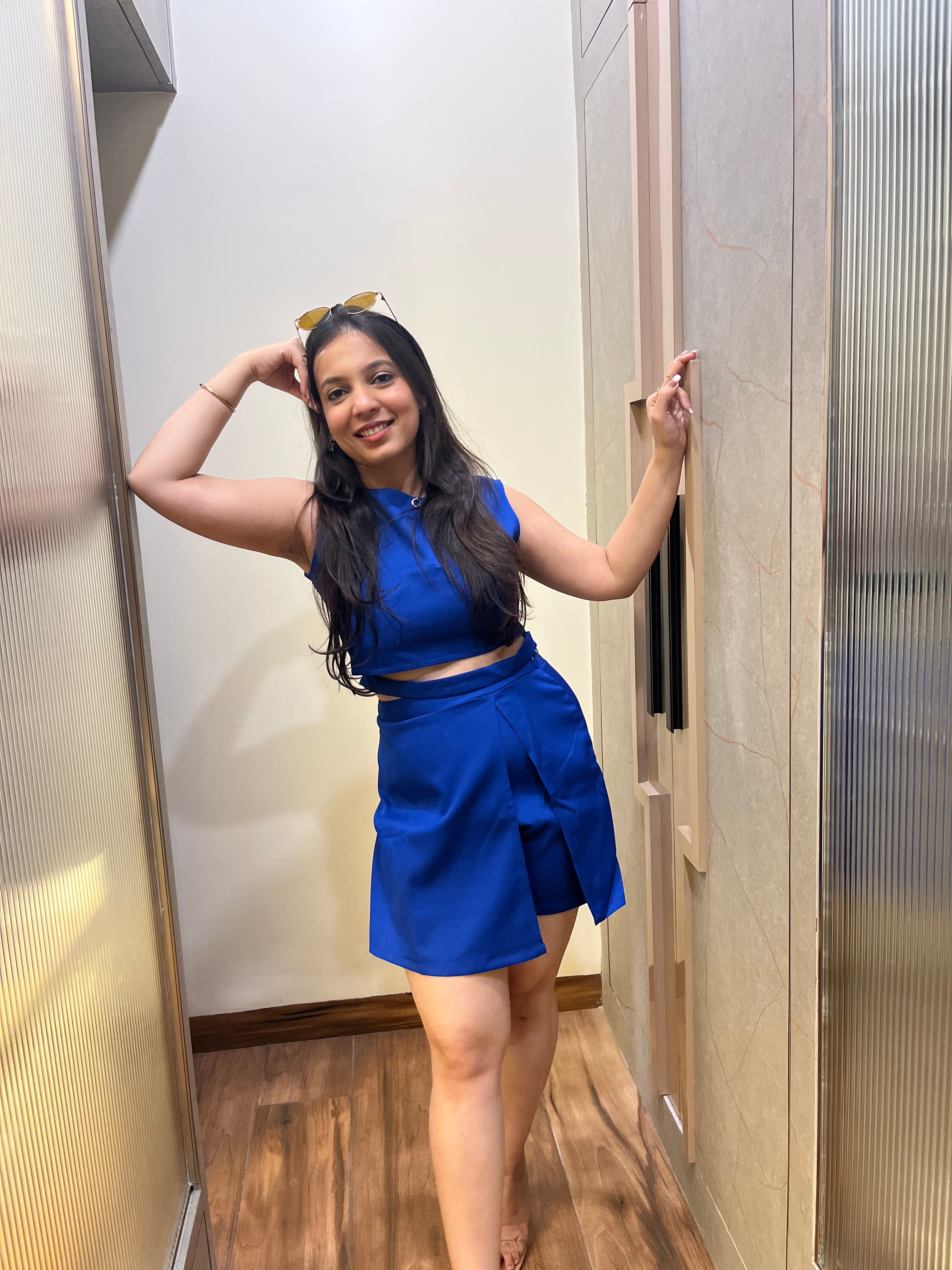 Rising Chic- Luxe 2 piece Co-Ord Set- in Deep Blue