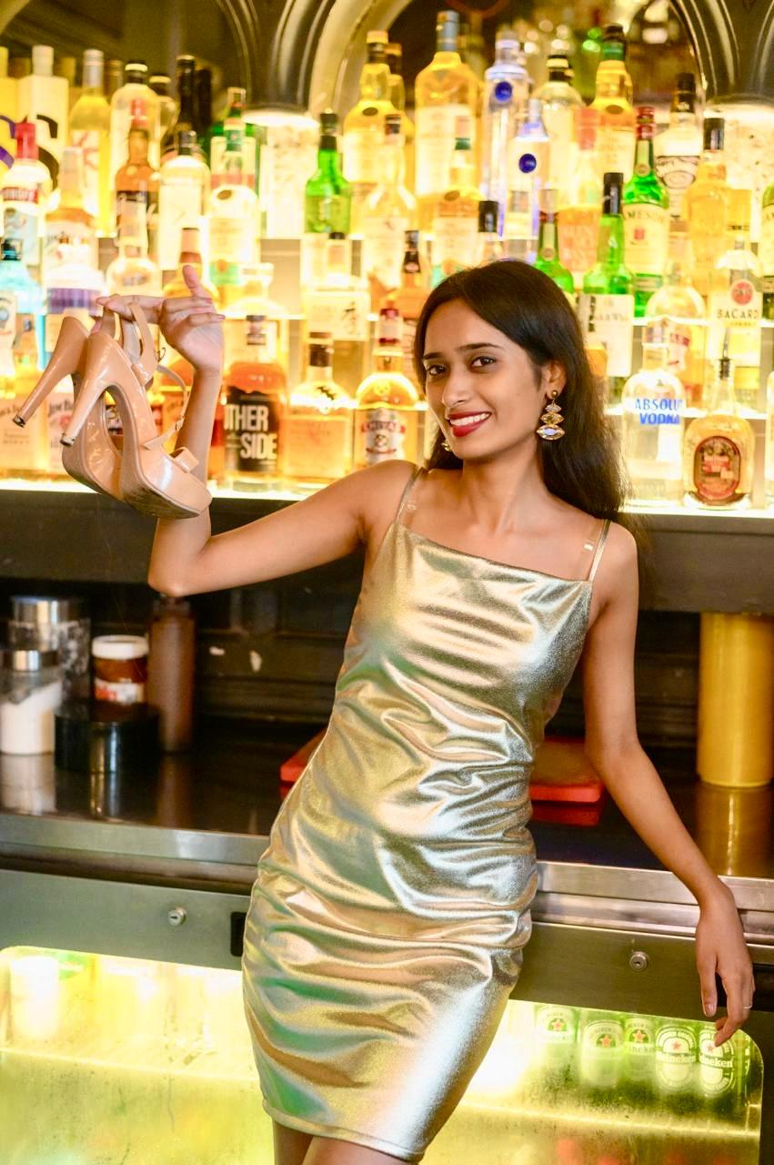 I Ain't Fragile- Champagne Gold Metallic Short Party Dress